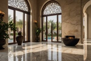 استفاده از سنگ مرمر و تراورتن صادراتی ایران در ساختمان لوکس در عمان