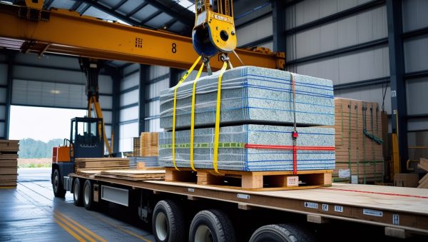 نحوه صحیح بسته‌بندی و مهار کردن پالت سنگ برای حمل به عراق