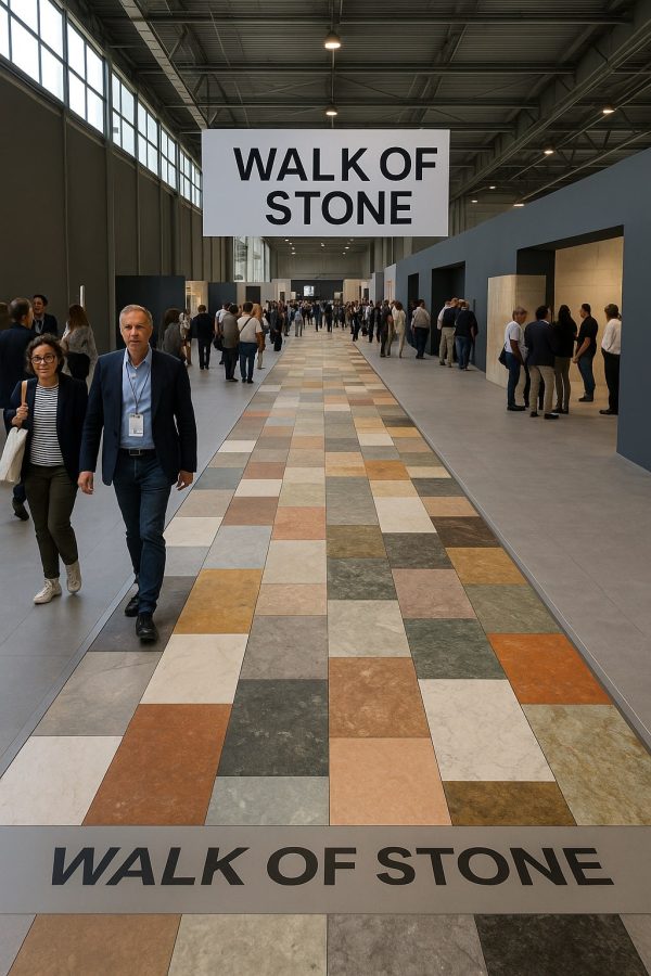 نمایی از Walk of Stone در Marmomac 2024 – فرش سنگی الهامگرفته از راه شهرت هالیوود