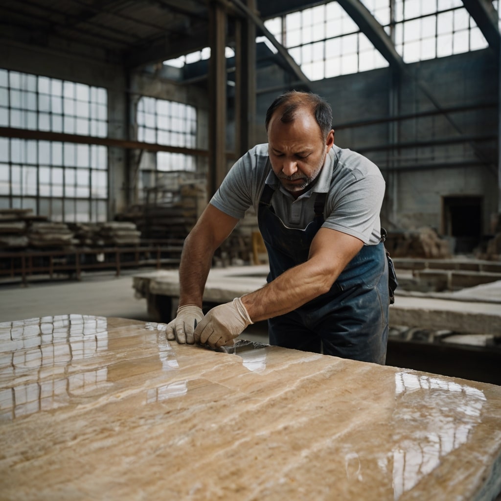 بررسی کیفیت و ساب تراورتن رامشه در کارخانه