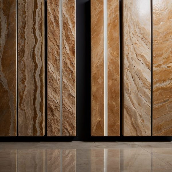 تفاوت بازتاب نور و بافت در پرداختهای مختلف سنگ رامشه