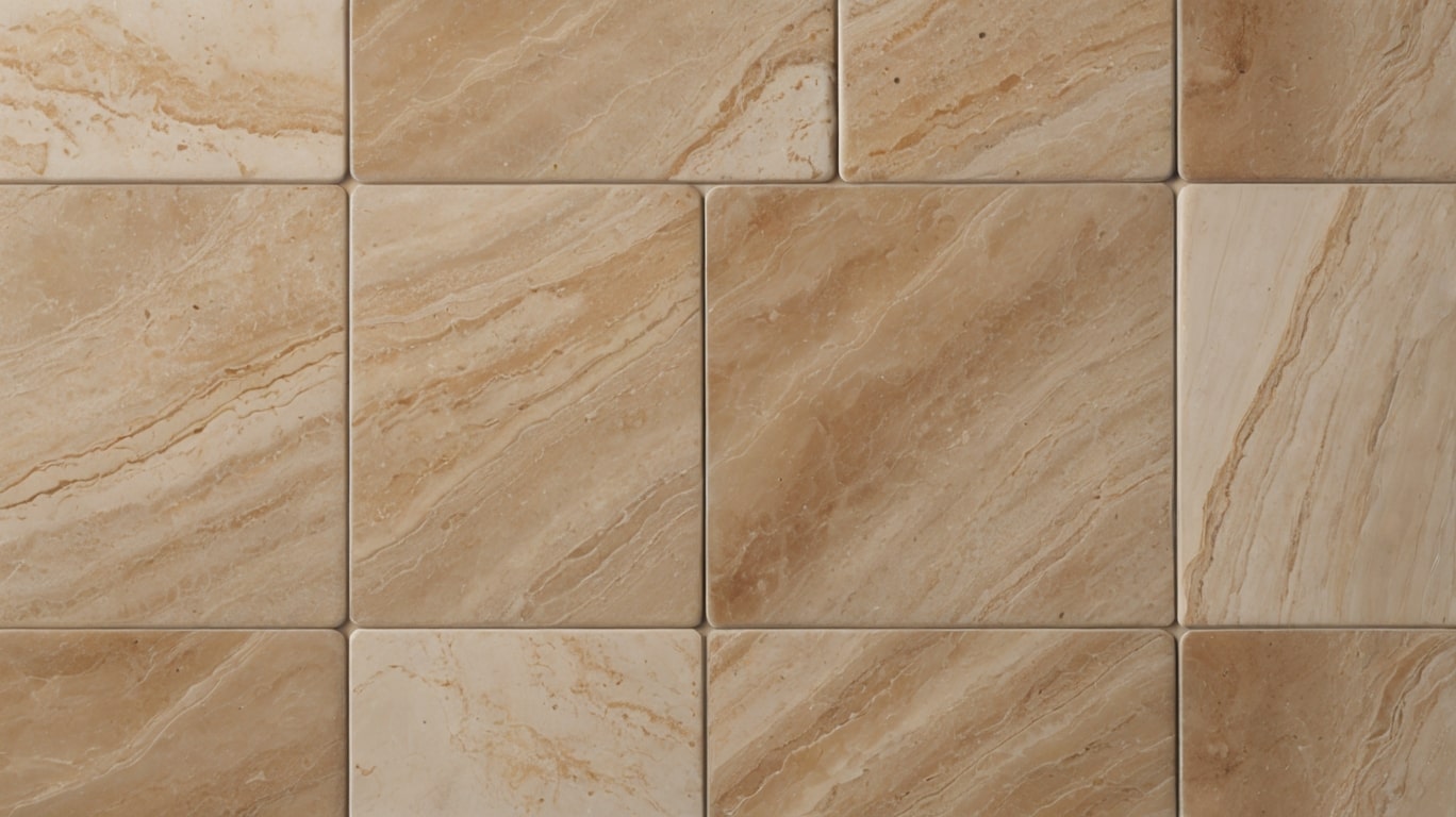 چهار تایل تراورتن طرق با رنگ و سورت بندی متفاوت در کنار هم