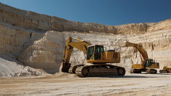 استخراج کوپ های عظیم سنگ تراورتن از دل کوه در معدن