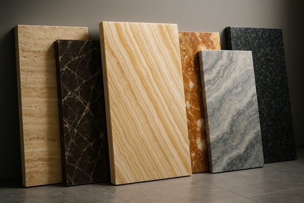 انواع اسلب سنگ صادراتی ایران شامل تراورتن، مرمریت و گرانیت