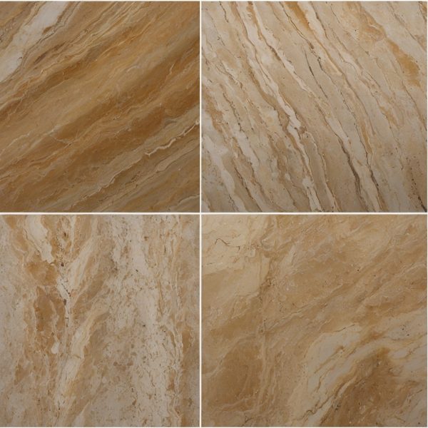 چهار نمونه از فرآوری های مختلف سطح سنگ تراورتن طرق