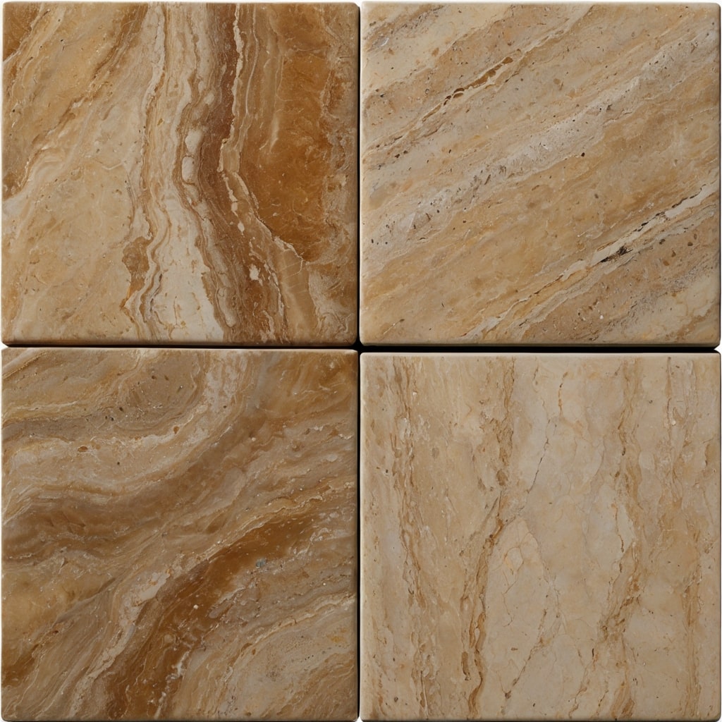 مقایسه انواع فرآوری سنگ تراورتن طرق: پولیش، هوند، چرمی و بوش همر