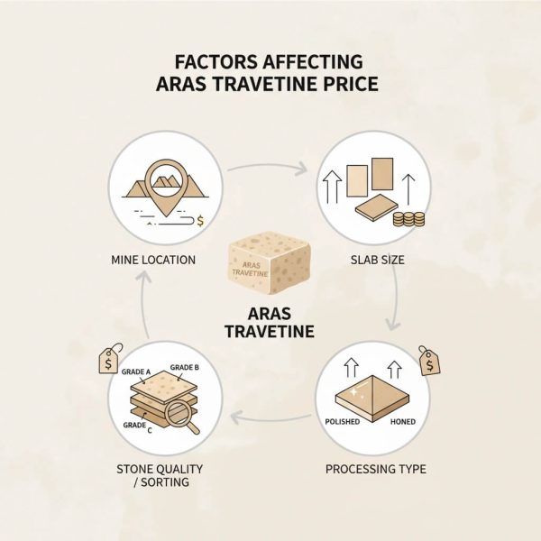اینفوگرافیک عوامل موثر بر قیمت سنگ تراورتن ارس