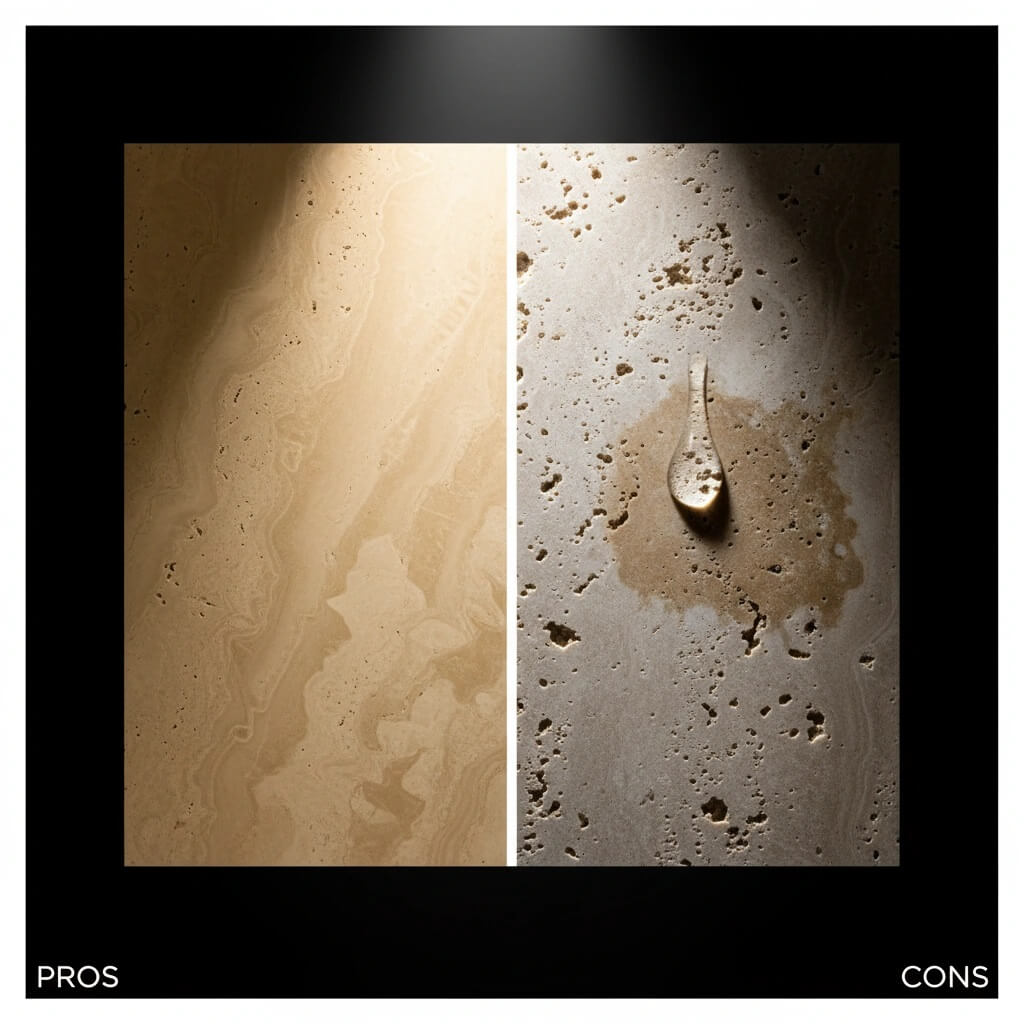 مقایسه نمادین نقاط قوت و ضعف تراورتن ارس