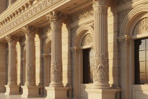 کاربرد تراورتن ارس در جزئیات معماری کلاسیک و نمای رومی